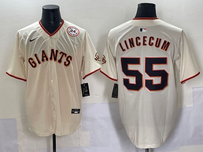 Men 2025 San Francisco Giants #55 Lincecum Cream Game Nike MLB Jersey style 6